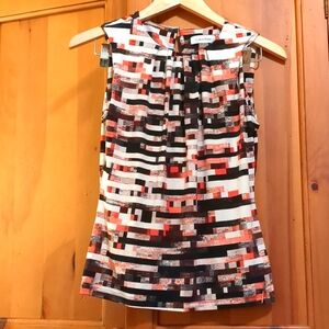 Calvin Klein colorblock blouse Small Red white and red